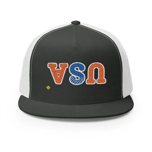 Trucker Cap | Patriotic USA Embroidery | 5 Panel Snapback for Summer and Festivals