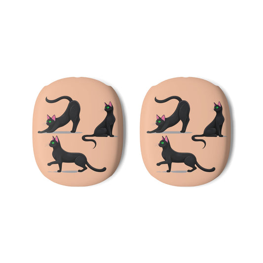 Black Cat AirPods Max Case | Meow Universe Design | Glossy or Matte Protective Cover