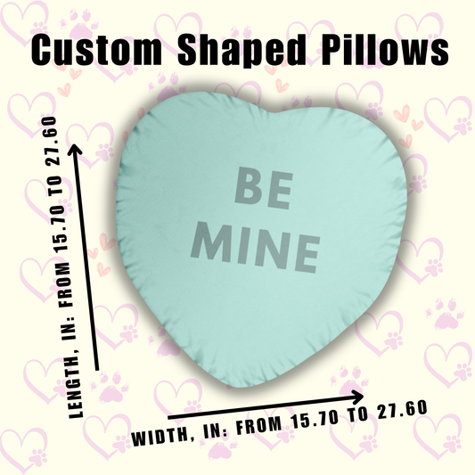 Custom Shaped Pillow - Personalized Heart Pillow - Cushion - Custom Design Pillow for Home Decor & Gifts