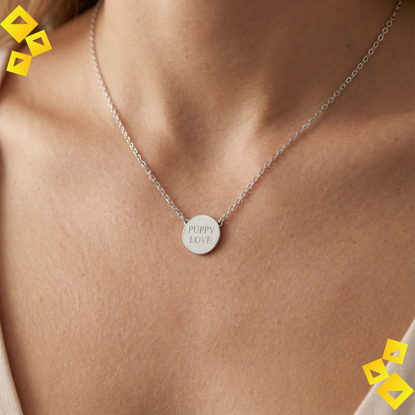 Personalized Mini Circle Necklace - Custom Engraved Disc Necklace - Minimalist Jewelry Gift - Stainless Steel Pendant