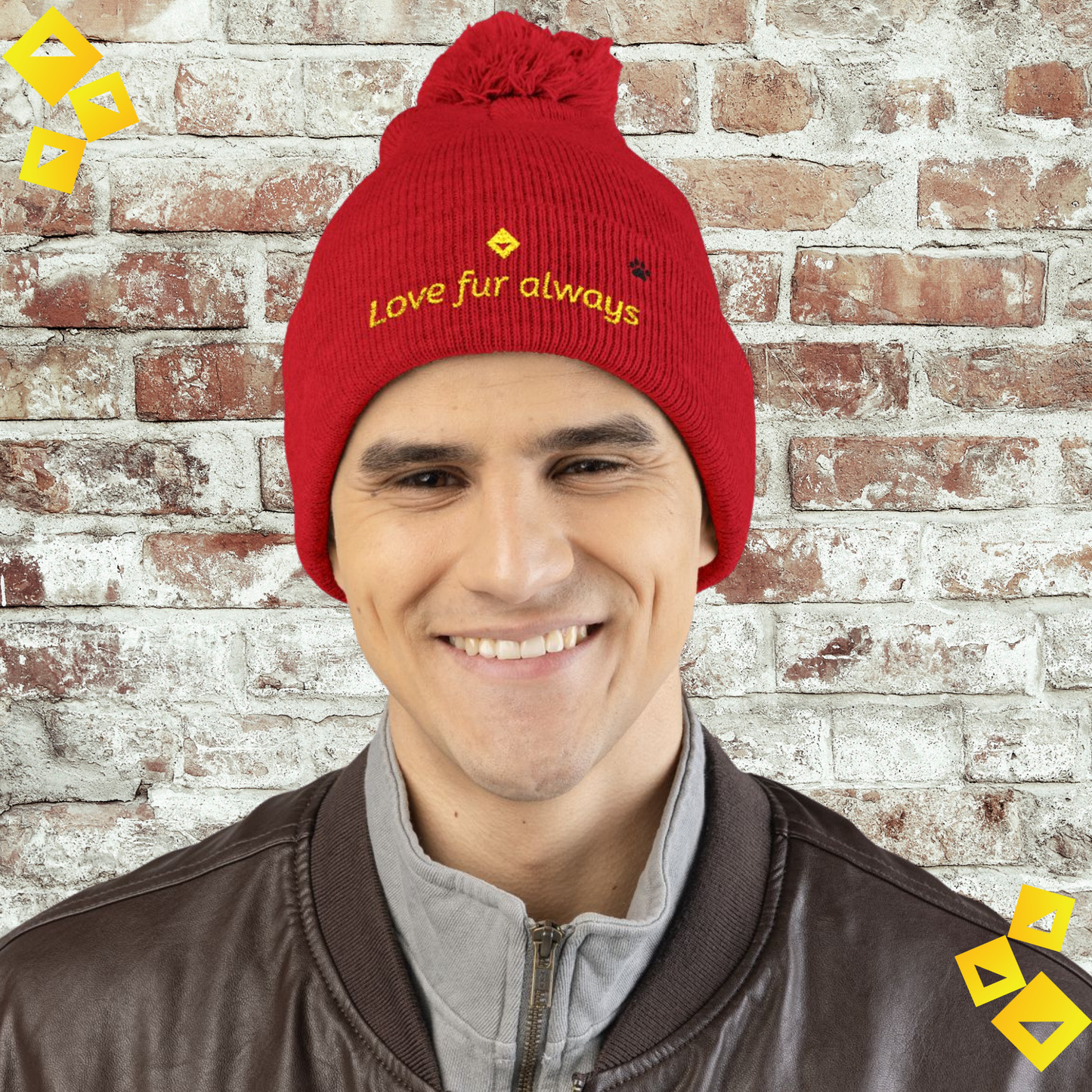 Custom Pom Pom Beanie - Personalized Pet Lover Hat - Embroidered Paw Knit Cap - Cozy Winter Gift