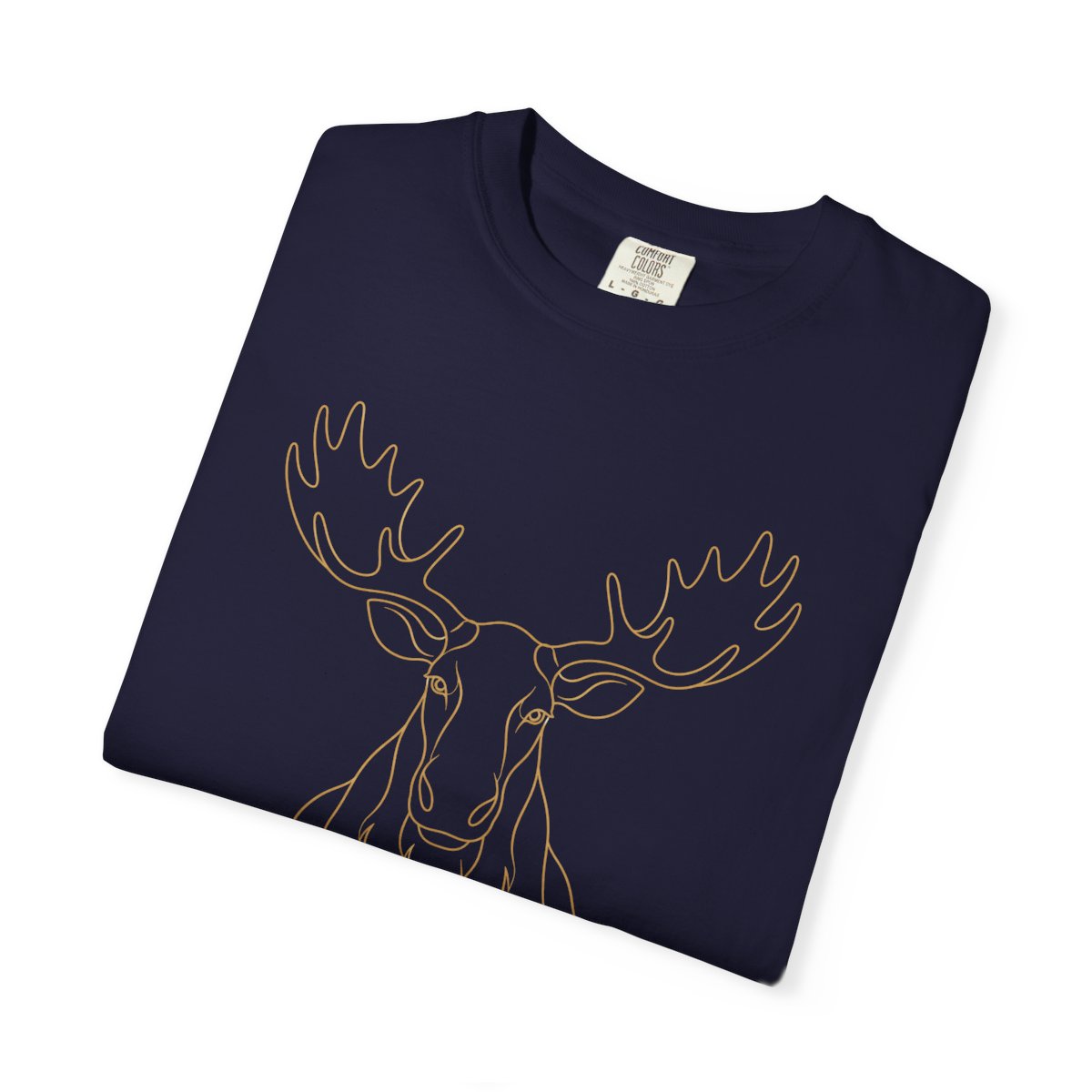 Minimal Line Art Moose T-Shirt | Outline Antler Graphic
