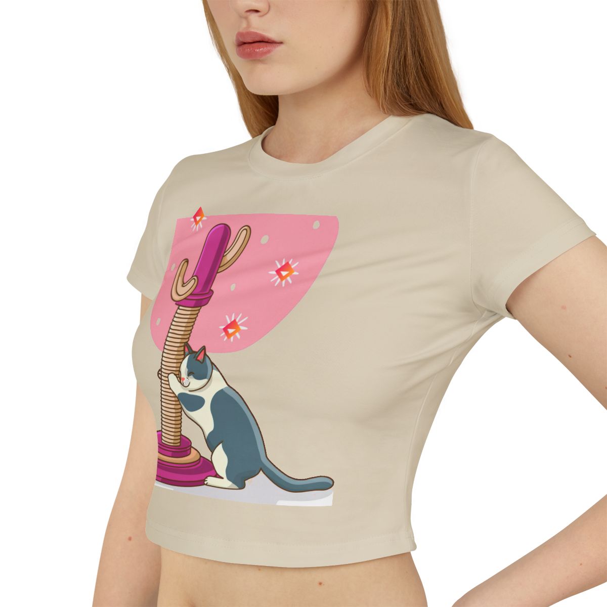 Scratch That! | Baby Tee for Cat Lovers with Cosmic Style
