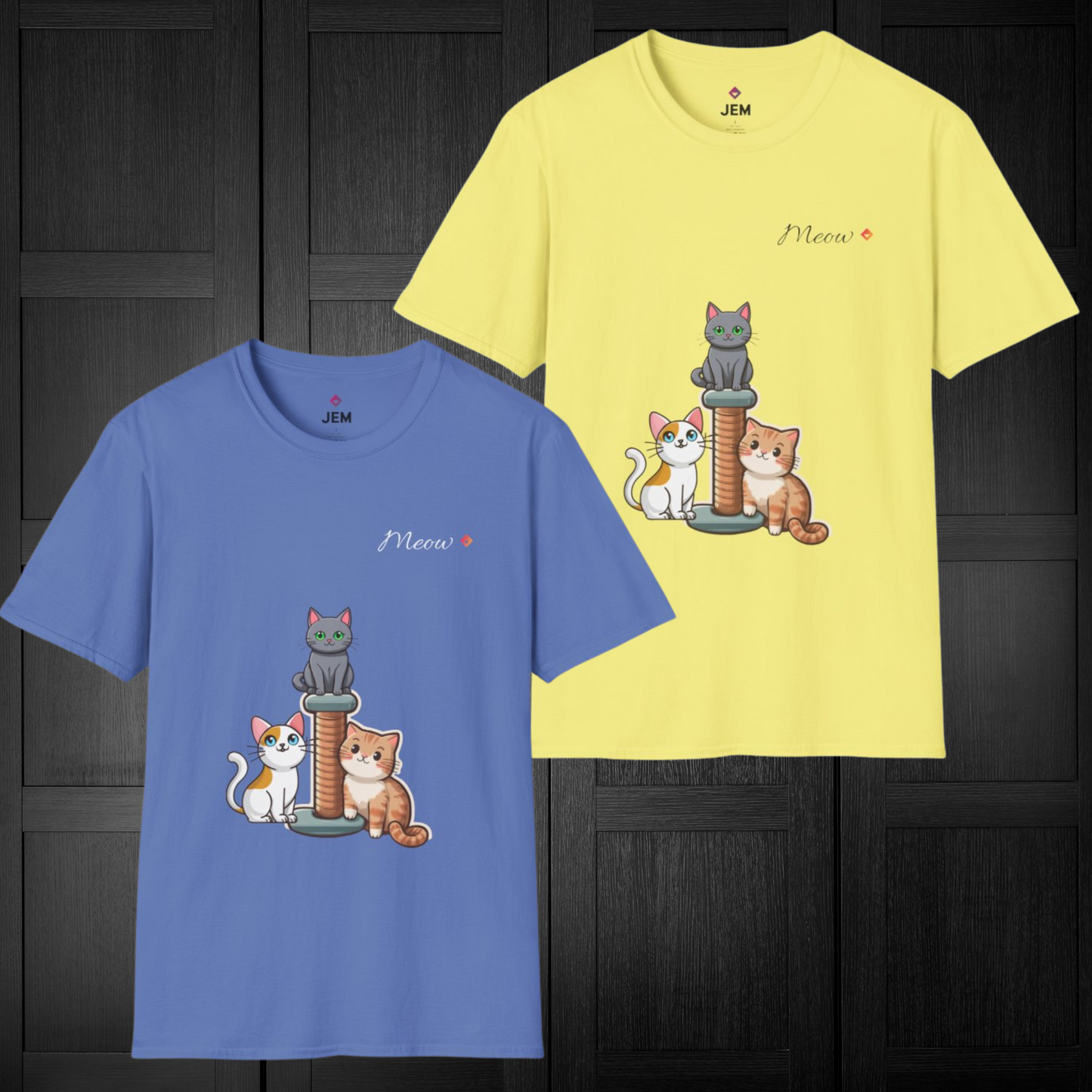 MEOW MEOW Cartoon Cat T-Shirt