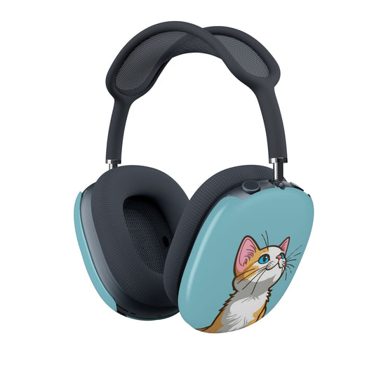AirPods Max Shell Case, Cute Cats On Sky Blue Background Artwork, Apple Fan Gift, Pet Lovers, Fashionable, Fun Kittens - Meow Meow