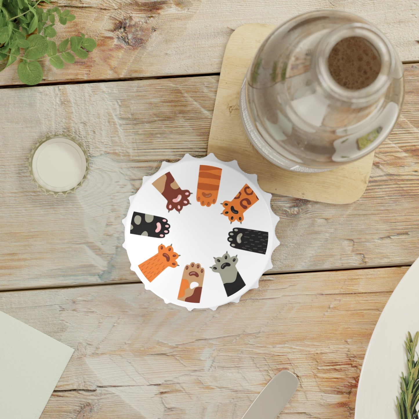 Purr-fect Paws Bottle Opener | Magnetic Cap Design