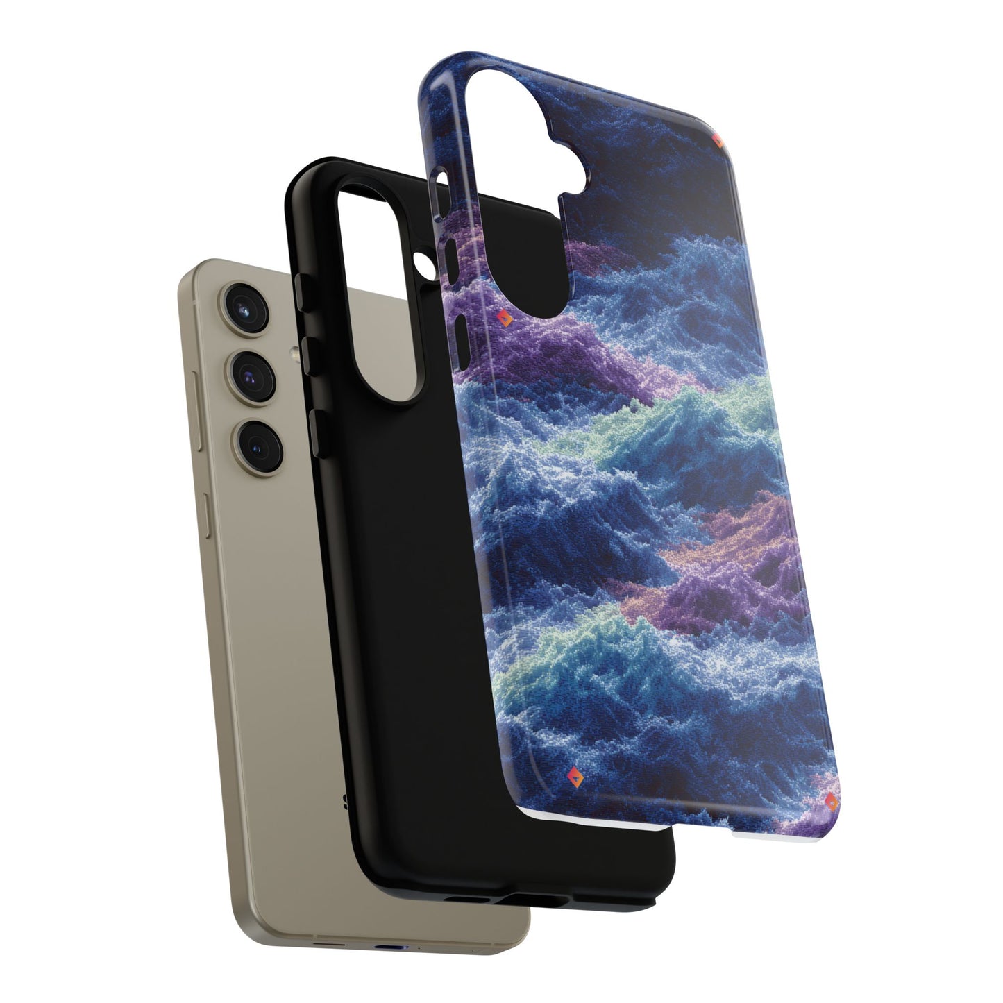 iPhone 17 Tough Case - Stormy Ocean Wave Pattern - Blue & Purple Water Design Protective Phone Cover for Sea Lovers