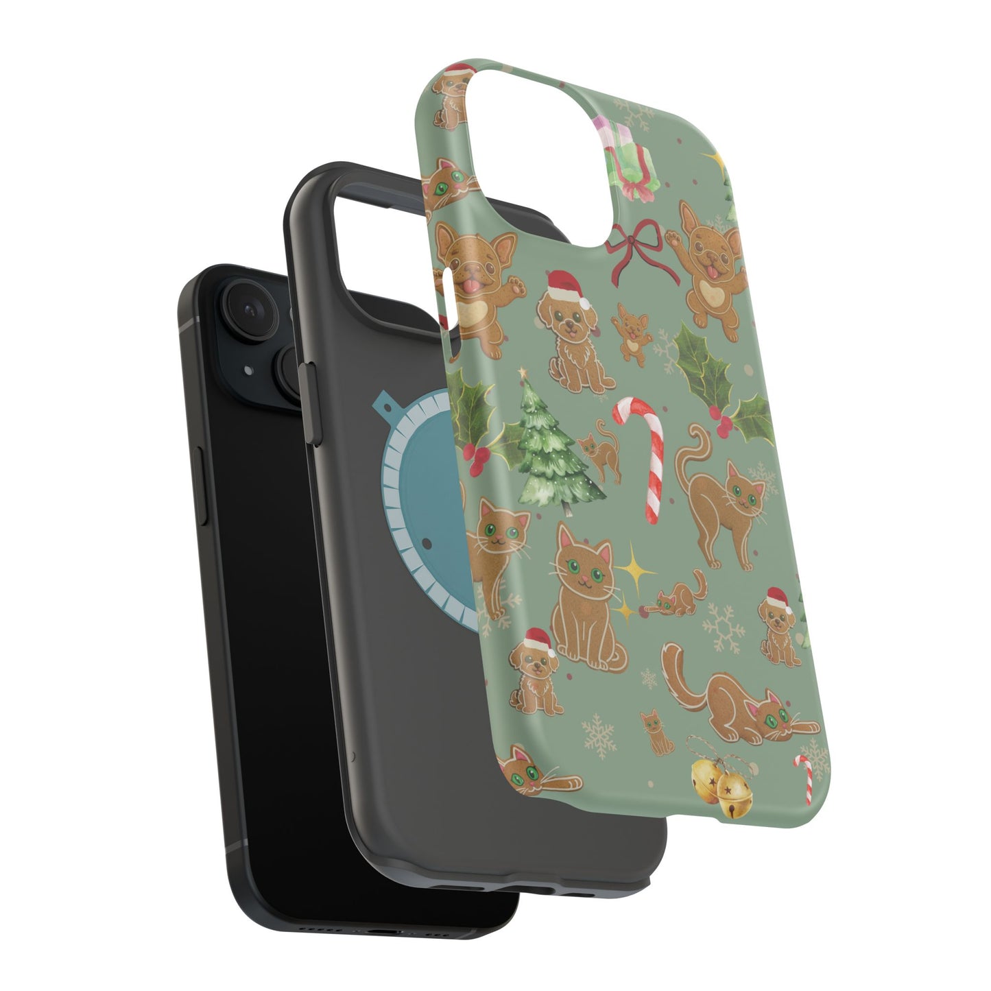 iPhone 17 Tough Case - Christmas Gingerbread Cookie & Candy Cane Pattern - Festive Holiday Protective Phone Cover for Winter Cheer