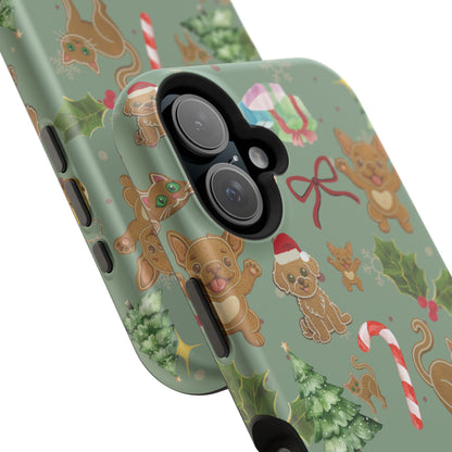 iPhone 17 Tough Case - Christmas Gingerbread Cookie & Candy Cane Pattern - Festive Holiday Protective Phone Cover for Winter Cheer