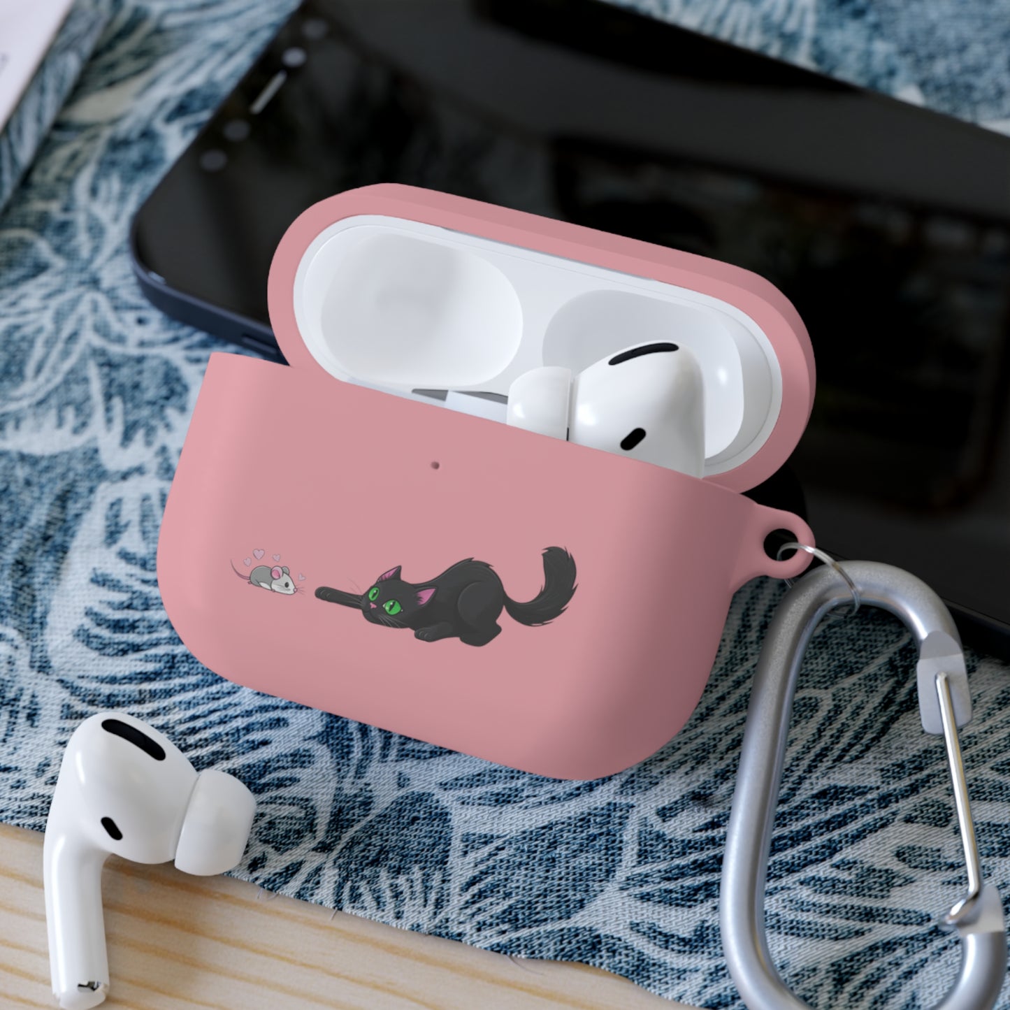 AirPods and AirPods Pro Case Cover - MEOW Cute Green Eyed Cat
