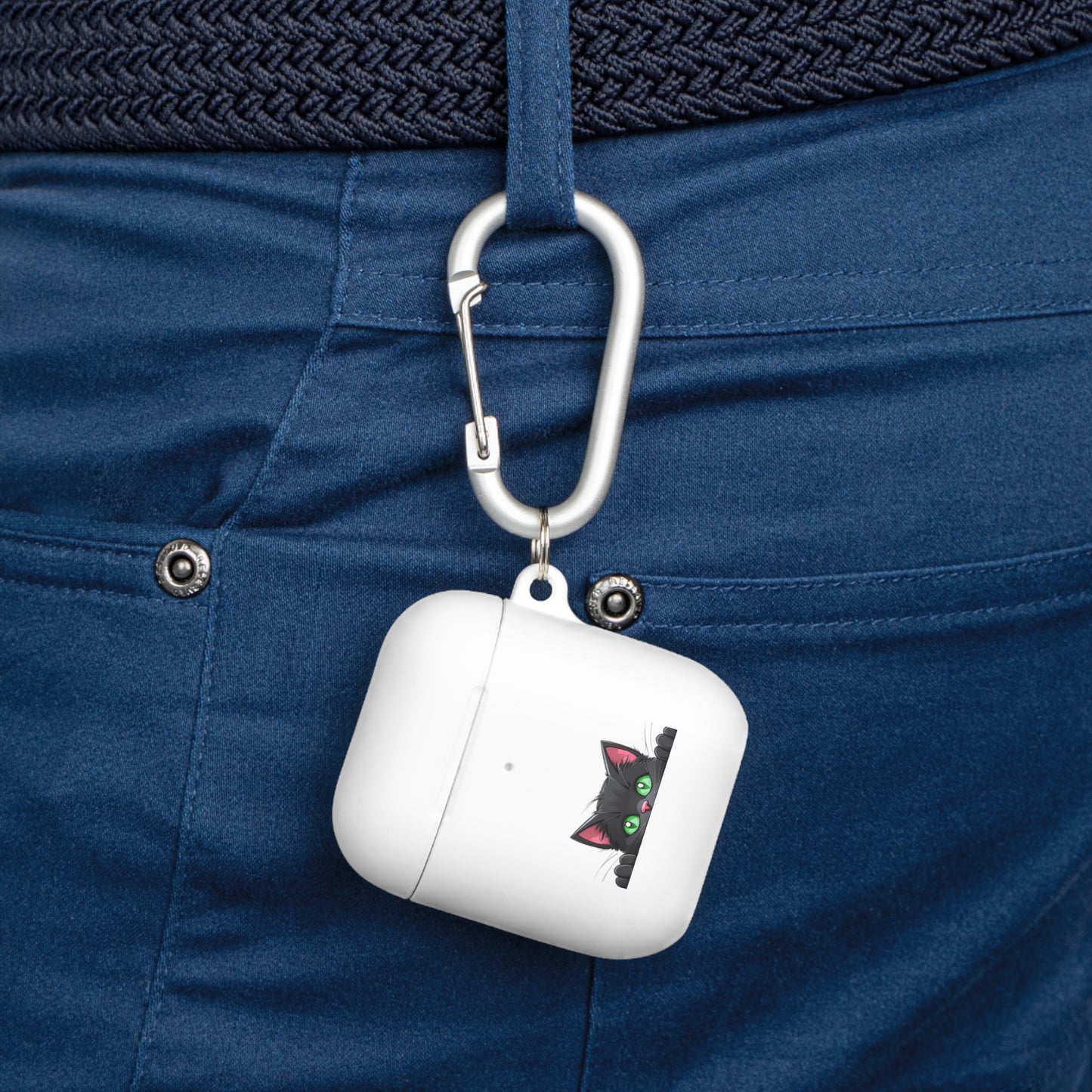 AirPods and AirPods Pro Case Cover - MEOW Cute Green Eyed Cat