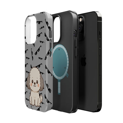 Cute Dog Magnetic Phone Case | Pet Lover Gift | Stylish Tough Cover | Cartoon Dog Print | MagSafe Compatible | Fun Phone Accessory