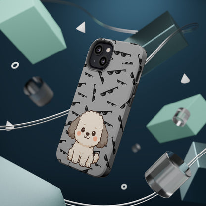 Cute Dog Magnetic Phone Case | Pet Lover Gift | Stylish Tough Cover | Cartoon Dog Print | MagSafe Compatible | Fun Phone Accessory