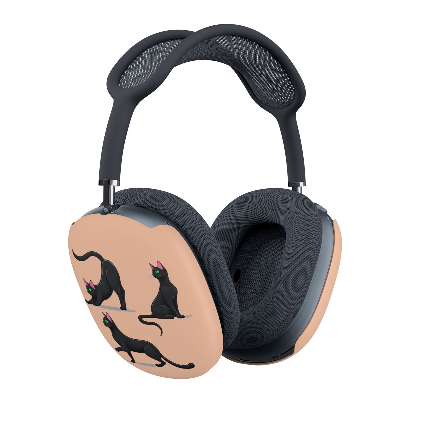 Black Cat AirPods Max Case | Meow Universe Design | Glossy or Matte Protective Cover