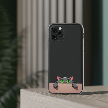 Phone Cases With Cute Cat Design - Clear Silicone Phone Cases Samsung and iPhone