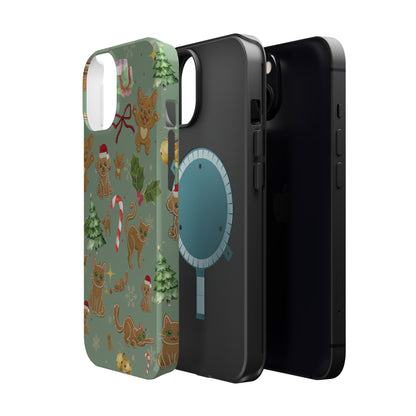 iPhone 17 Tough Case - Christmas Gingerbread Cookie & Candy Cane Pattern - Festive Holiday Protective Phone Cover for Winter Cheer