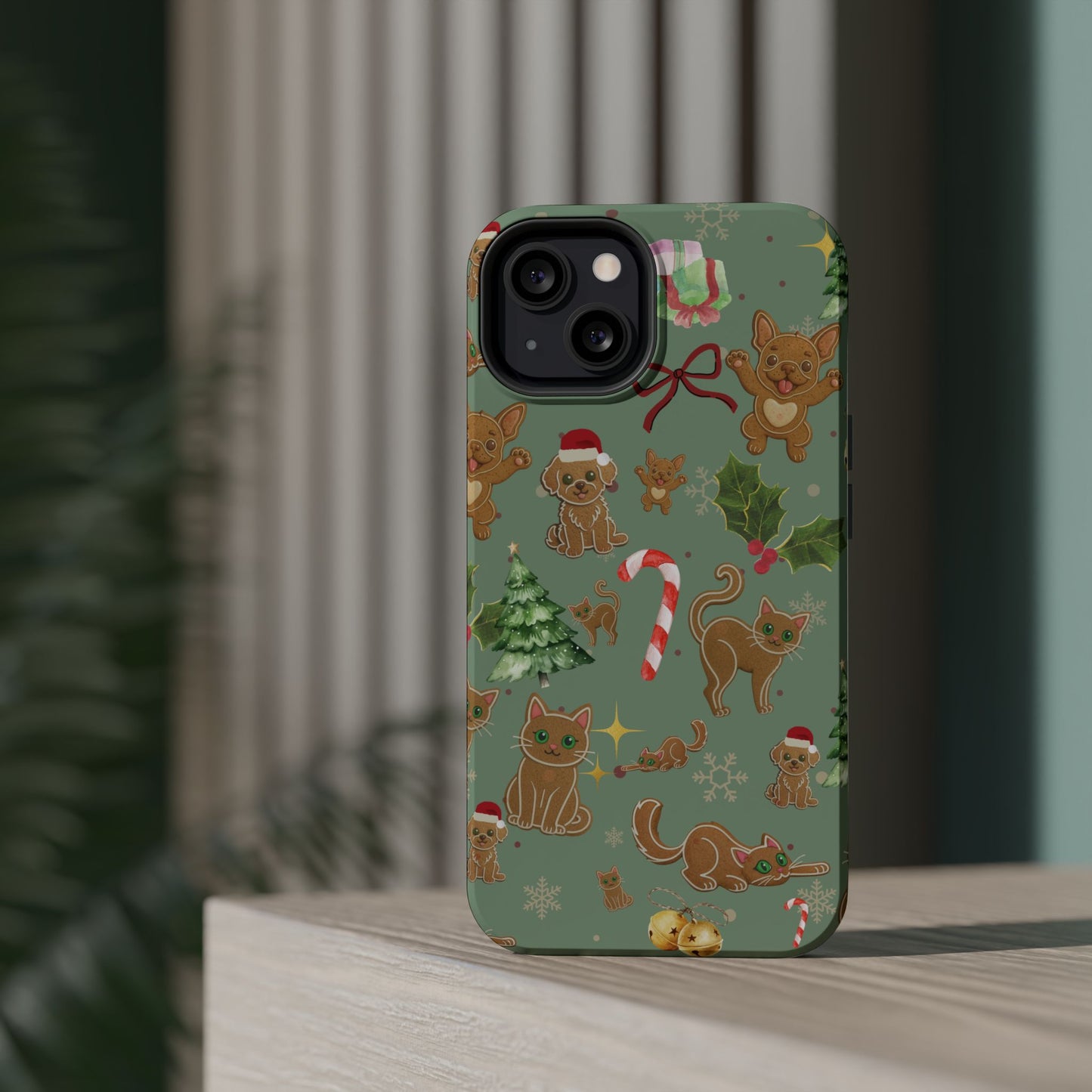iPhone 17 Tough Case - Christmas Gingerbread Cookie & Candy Cane Pattern - Festive Holiday Protective Phone Cover for Winter Cheer
