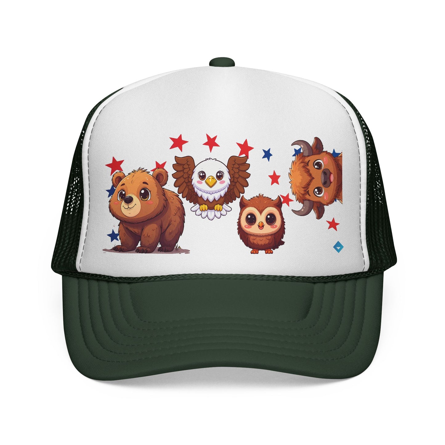 Trucker Hat | Cute Bear, Owl & Eagle Design | Fun Summer Cap for Animal Lovers and Camp Style