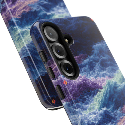 iPhone 17 Tough Case - Stormy Ocean Wave Pattern - Blue & Purple Water Design Protective Phone Cover for Sea Lovers