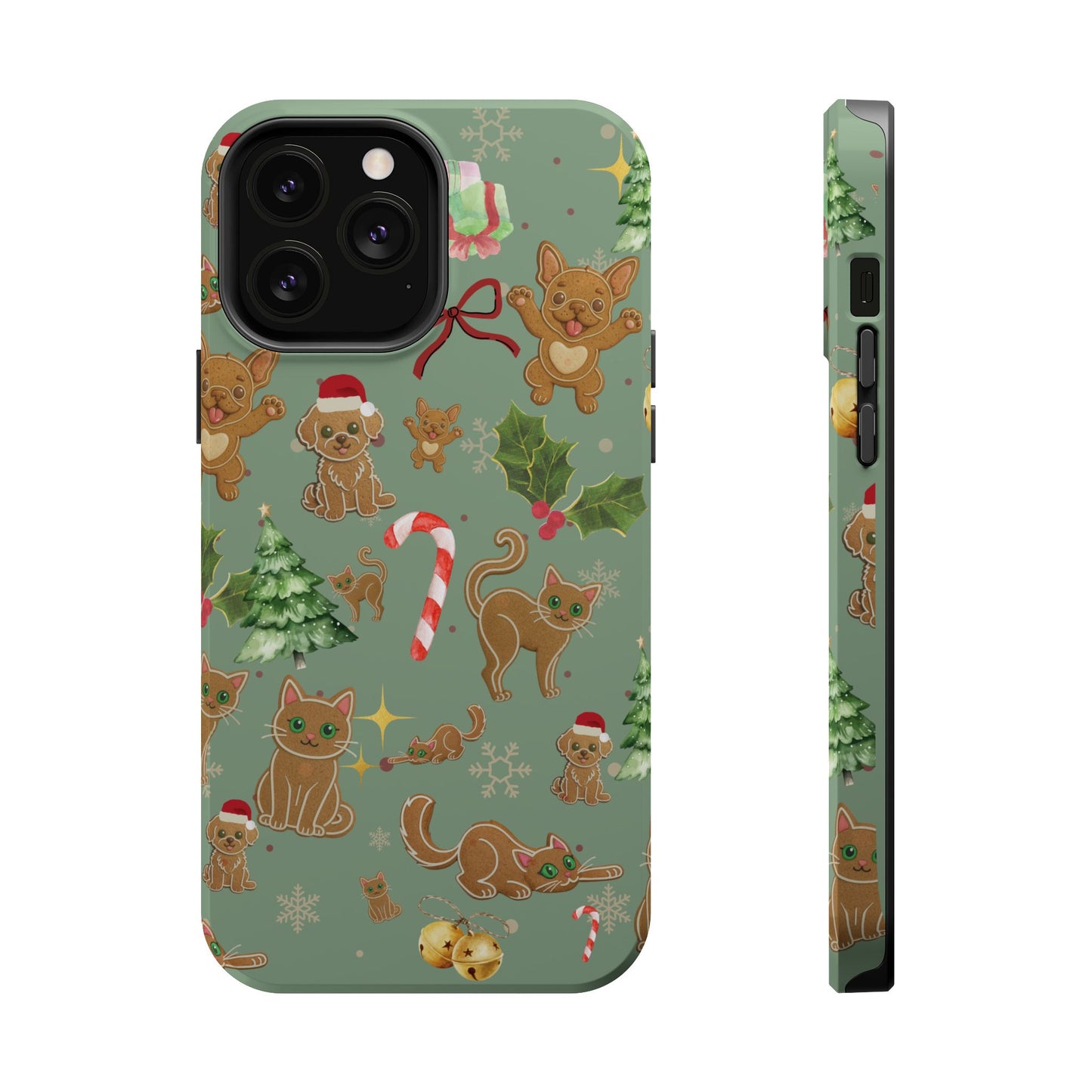 iPhone 17 Tough Case - Christmas Gingerbread Cookie & Candy Cane Pattern - Festive Holiday Protective Phone Cover for Winter Cheer