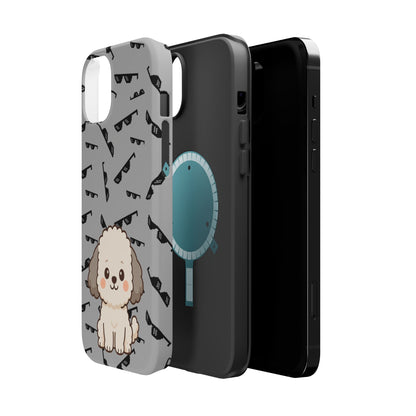 Cute Dog Magnetic Phone Case | Pet Lover Gift | Stylish Tough Cover | Cartoon Dog Print | MagSafe Compatible | Fun Phone Accessory