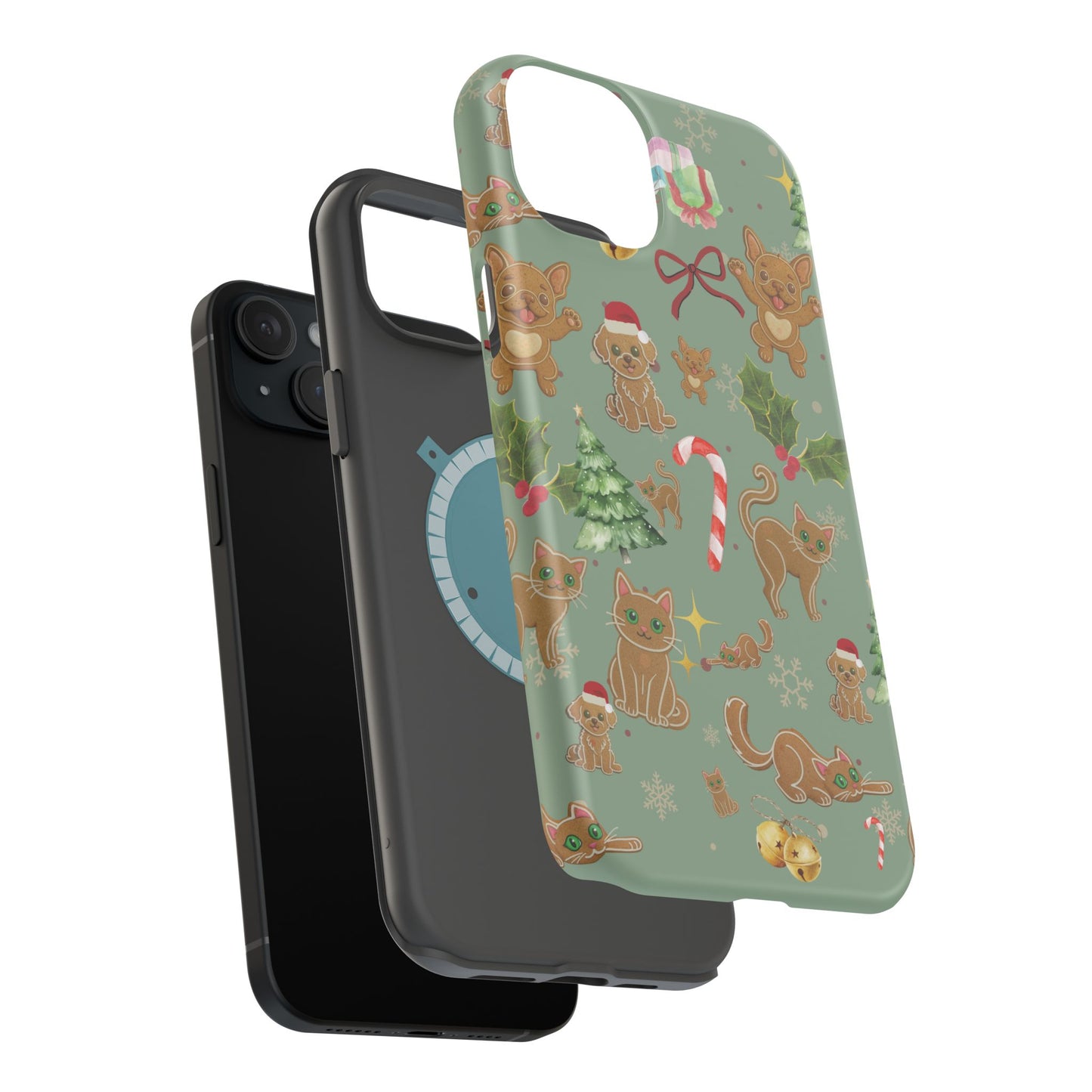 iPhone 17 Tough Case - Christmas Gingerbread Cookie & Candy Cane Pattern - Festive Holiday Protective Phone Cover for Winter Cheer
