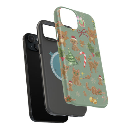 iPhone 17 Tough Case - Christmas Gingerbread Cookie & Candy Cane Pattern - Festive Holiday Protective Phone Cover for Winter Cheer