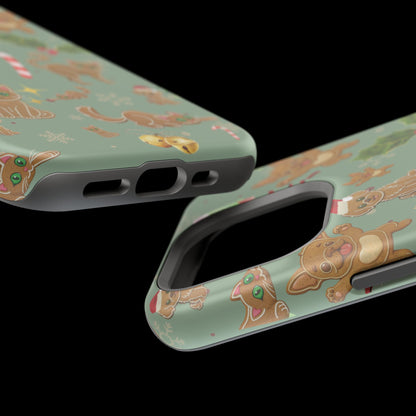 iPhone 17 Tough Case - Christmas Gingerbread Cookie & Candy Cane Pattern - Festive Holiday Protective Phone Cover for Winter Cheer