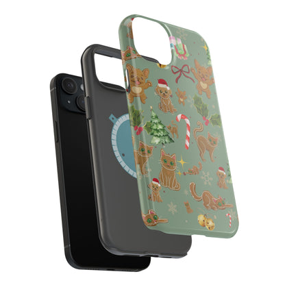 iPhone 17 Tough Case - Christmas Gingerbread Cookie & Candy Cane Pattern - Festive Holiday Protective Phone Cover for Winter Cheer