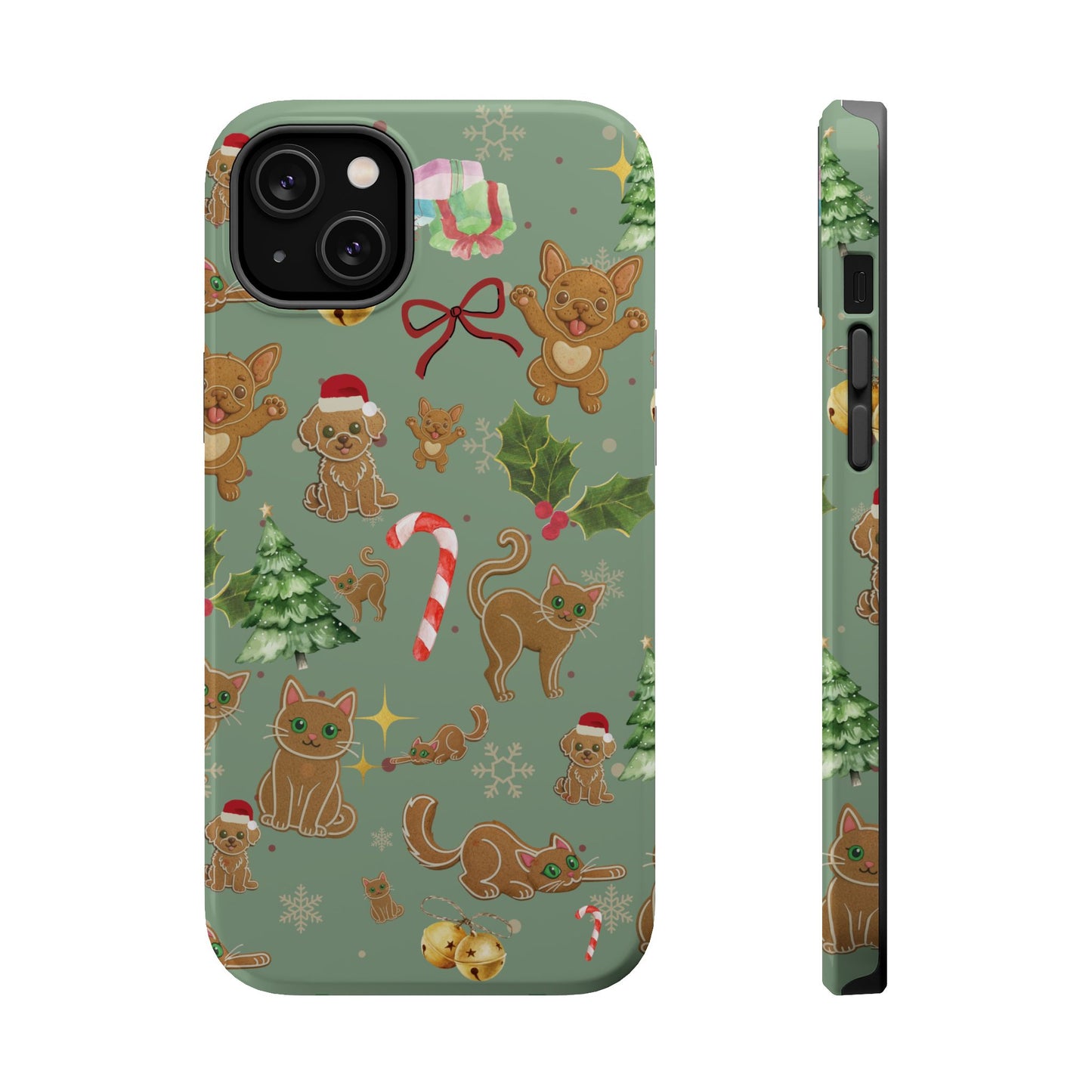iPhone 17 Tough Case - Christmas Gingerbread Cookie & Candy Cane Pattern - Festive Holiday Protective Phone Cover for Winter Cheer