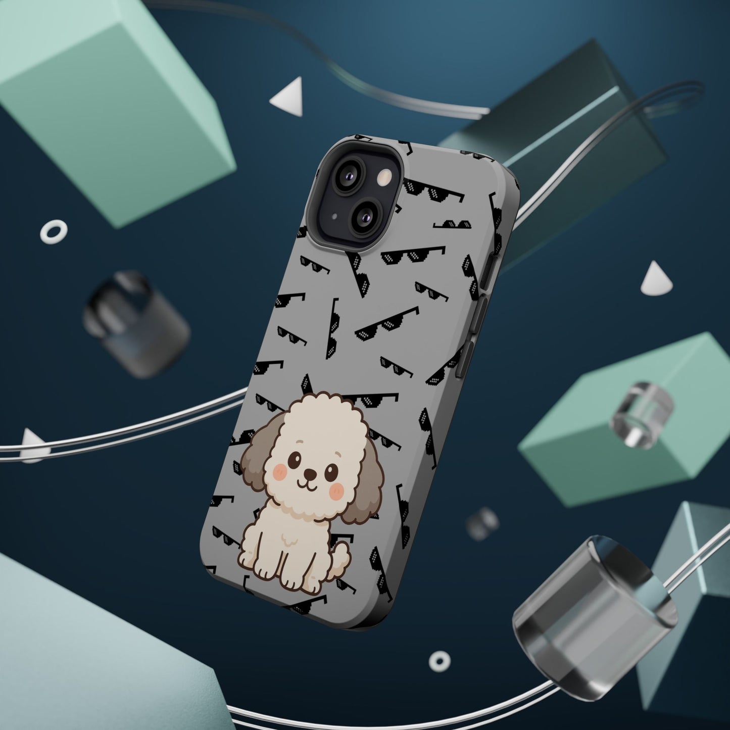 Cute Dog Magnetic Phone Case | Pet Lover Gift | Stylish Tough Cover | Cartoon Dog Print | MagSafe Compatible | Fun Phone Accessory