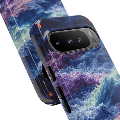 iPhone 17 Tough Case - Stormy Ocean Wave Pattern - Blue & Purple Water Design Protective Phone Cover for Sea Lovers