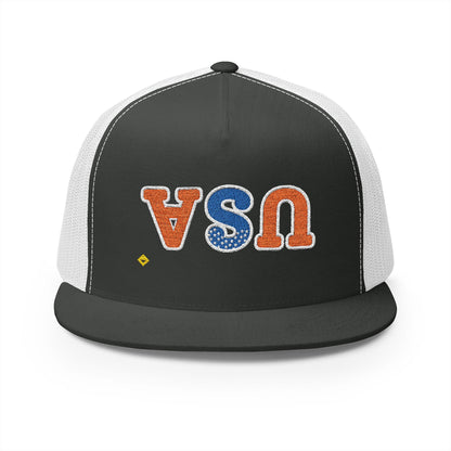 Trucker Cap | Patriotic USA Embroidery | 5 Panel Snapback for Summer and Festivals