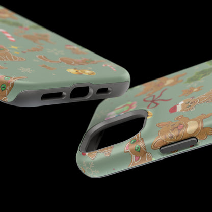 iPhone 17 Tough Case - Christmas Gingerbread Cookie & Candy Cane Pattern - Festive Holiday Protective Phone Cover for Winter Cheer