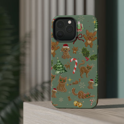 iPhone 17 Tough Case - Christmas Gingerbread Cookie & Candy Cane Pattern - Festive Holiday Protective Phone Cover for Winter Cheer