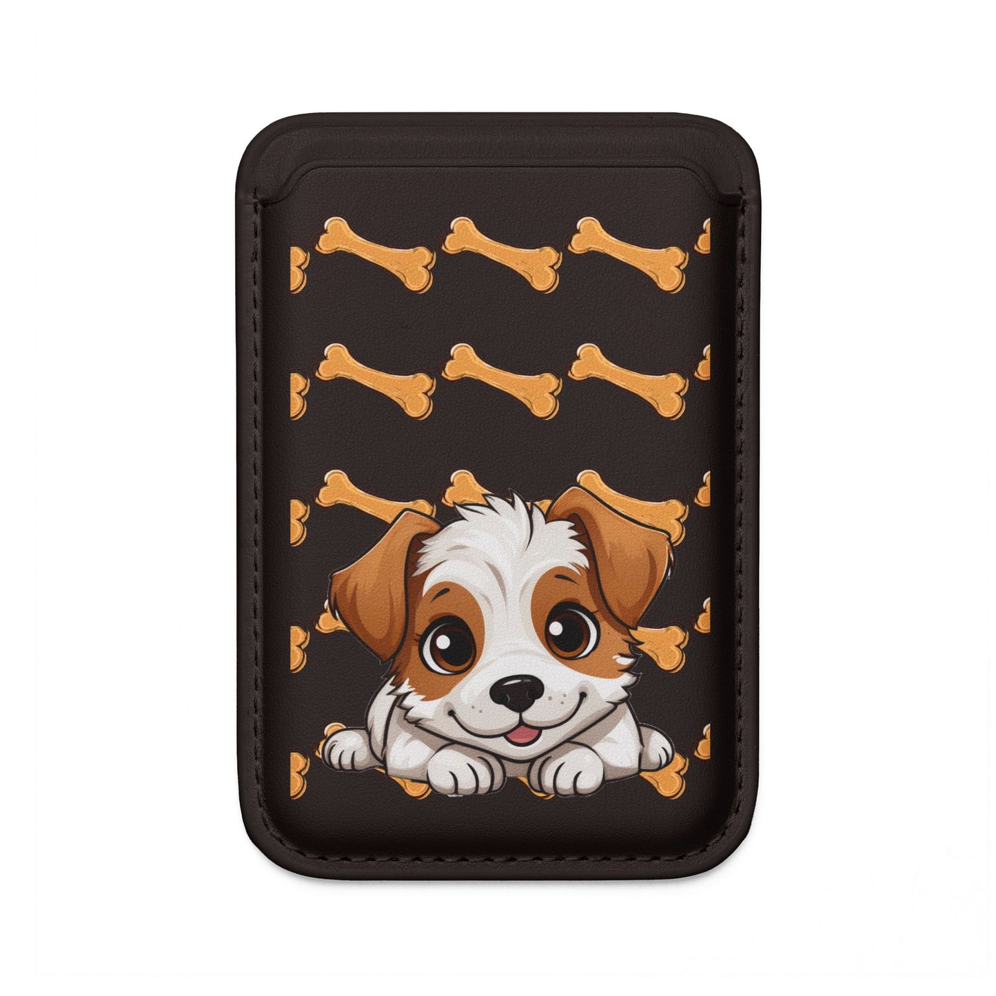 Cute Dog Themed Vegan Wallet - Magsafe® Compatible, Pet Lover Gift, Animal Enthusiast Accessory, Eco-Friendly Wallet, Dog Bone Design,