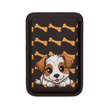 Cute Dog Themed Vegan Wallet - Magsafe® Compatible, Pet Lover Gift, Animal Enthusiast Accessory, Eco-Friendly Wallet, Dog Bone Design,
