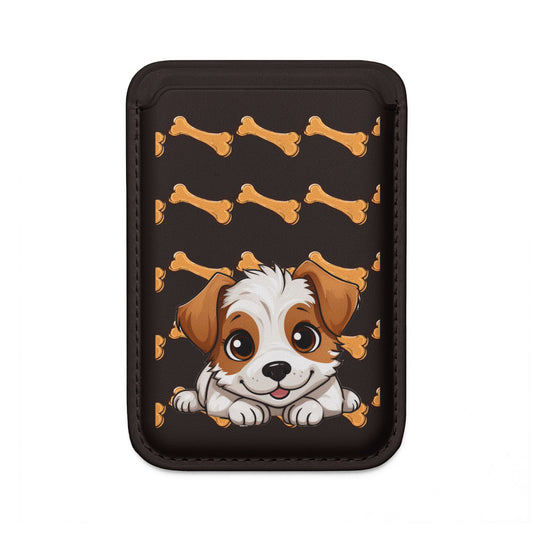 Cute Dog Themed Vegan Wallet - Magsafe® Compatible, Pet Lover Gift, Animal Enthusiast Accessory, Eco-Friendly Wallet, Dog Bone Design,