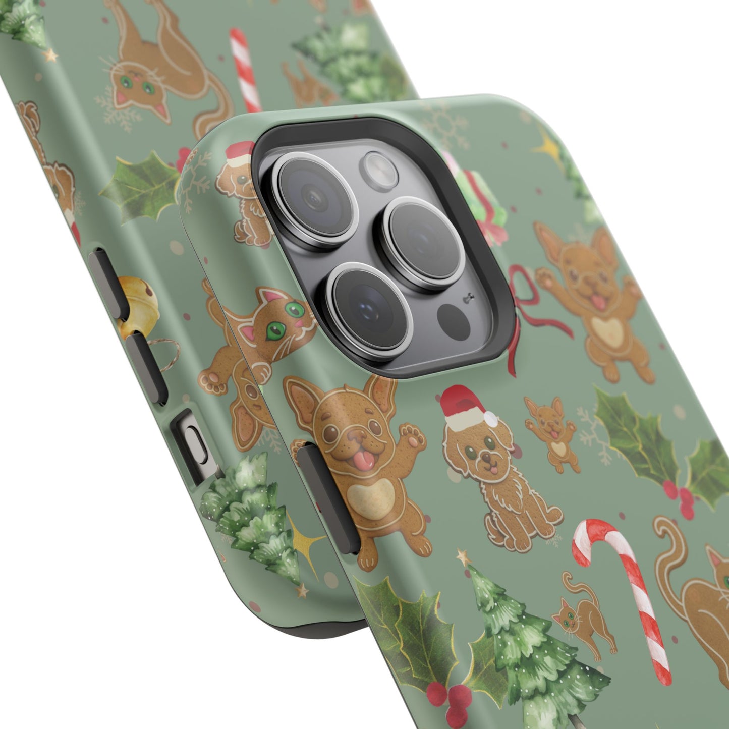 iPhone 17 Tough Case - Christmas Gingerbread Cookie & Candy Cane Pattern - Festive Holiday Protective Phone Cover for Winter Cheer