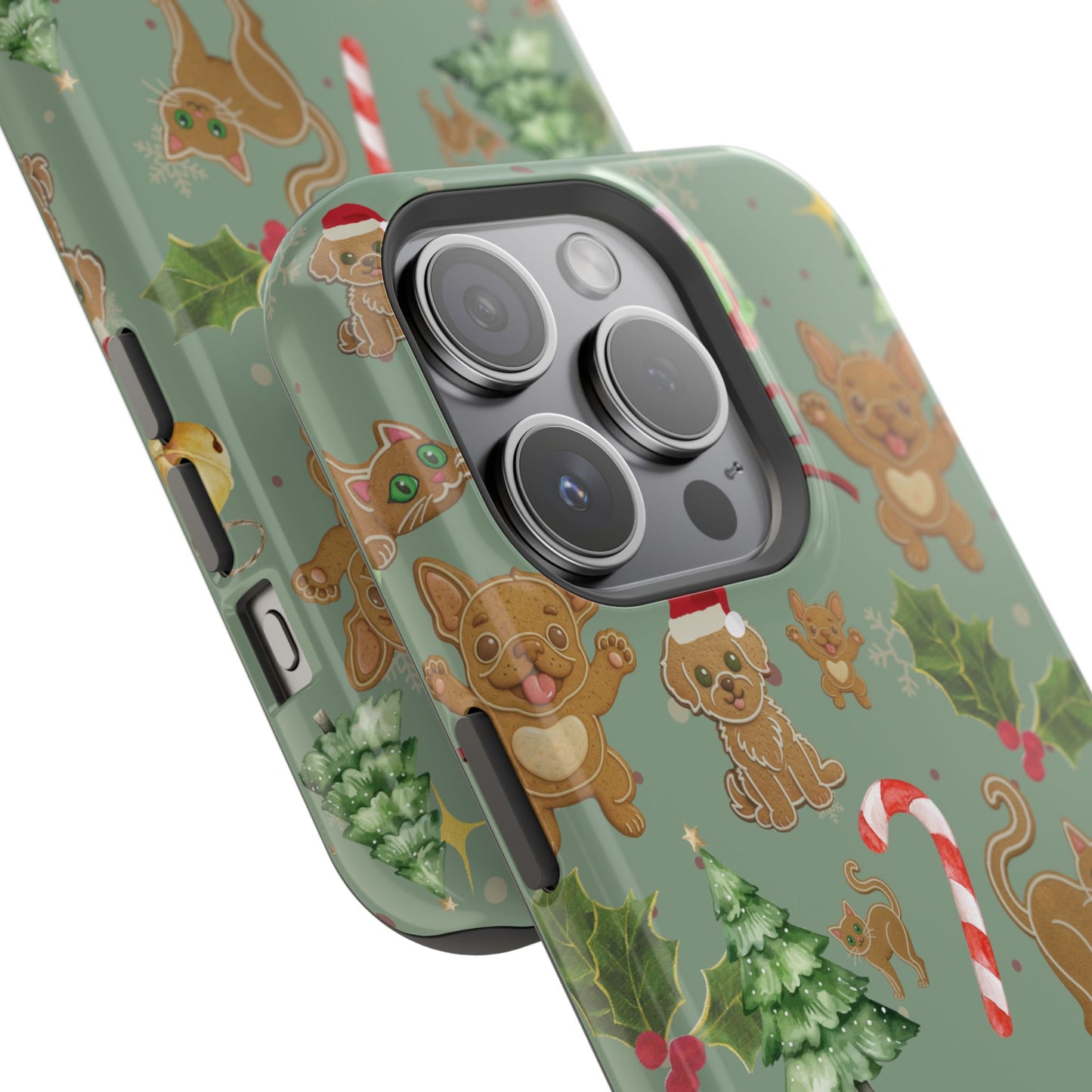 iPhone 17 Tough Case - Christmas Gingerbread Cookie & Candy Cane Pattern - Festive Holiday Protective Phone Cover for Winter Cheer