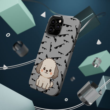 Cute Dog Magnetic Phone Case | Pet Lover Gift | Stylish Tough Cover | Cartoon Dog Print | MagSafe Compatible | Fun Phone Accessory