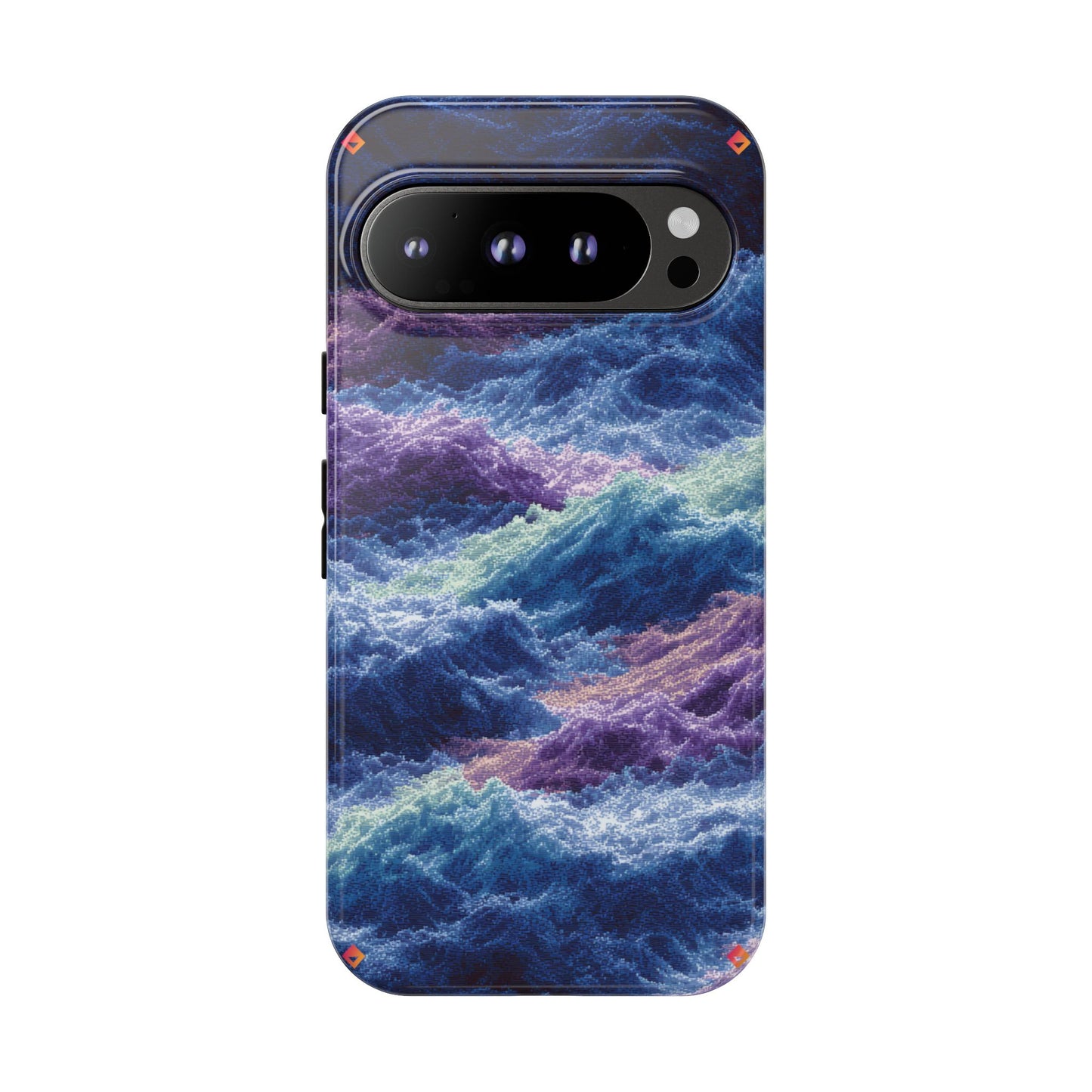 iPhone 17 Tough Case - Stormy Ocean Wave Pattern - Blue & Purple Water Design Protective Phone Cover for Sea Lovers
