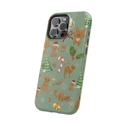 iPhone 17 Tough Case - Christmas Gingerbread Cookie & Candy Cane Pattern - Festive Holiday Protective Phone Cover for Winter Cheer
