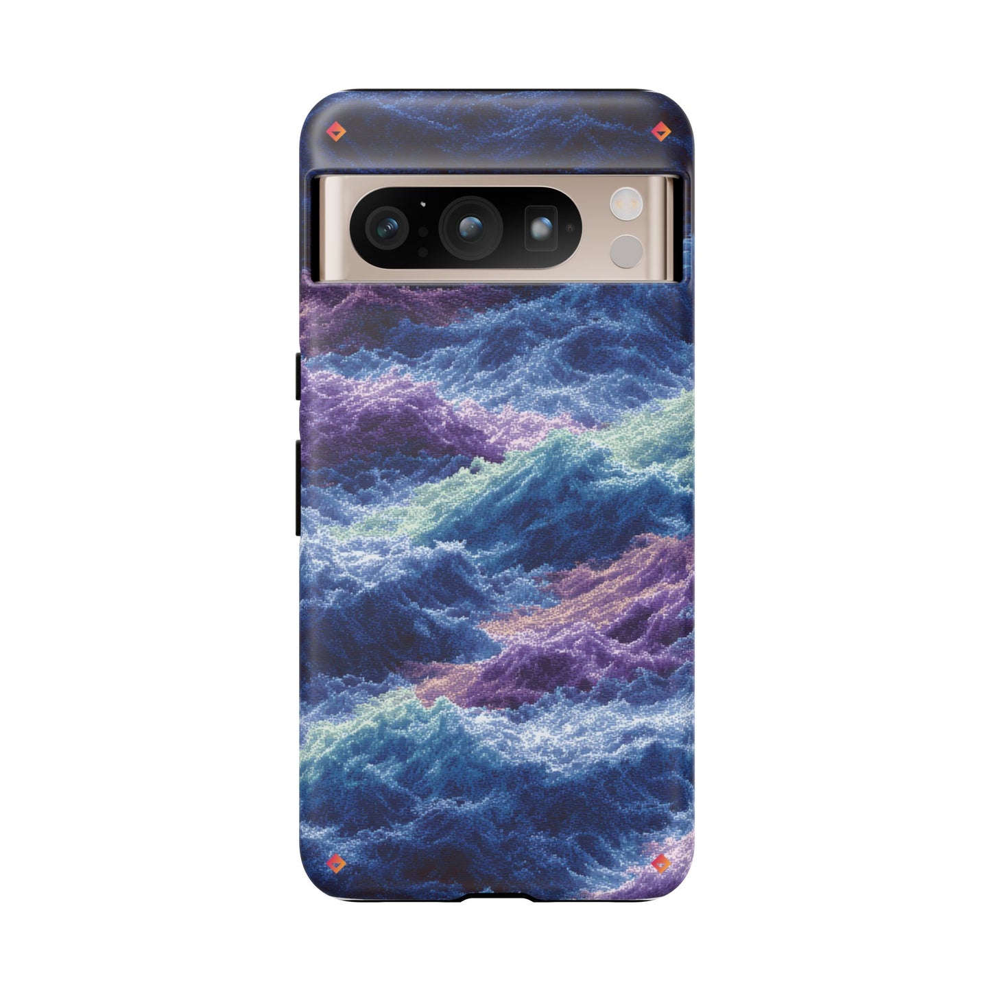 iPhone 17 Tough Case - Stormy Ocean Wave Pattern - Blue & Purple Water Design Protective Phone Cover for Sea Lovers
