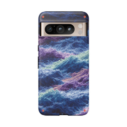 iPhone 17 Tough Case - Stormy Ocean Wave Pattern - Blue & Purple Water Design Protective Phone Cover for Sea Lovers