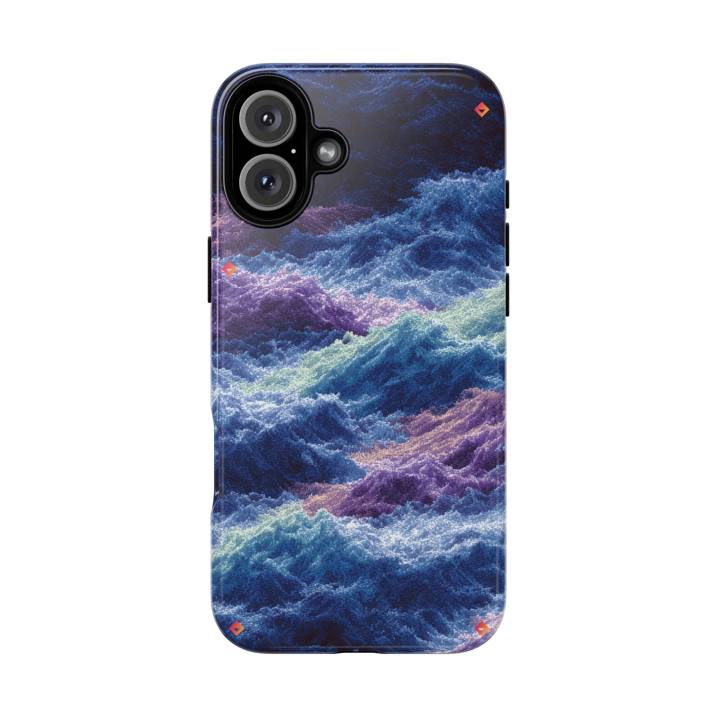 iPhone 17 Tough Case - Stormy Ocean Wave Pattern - Blue & Purple Water Design Protective Phone Cover for Sea Lovers