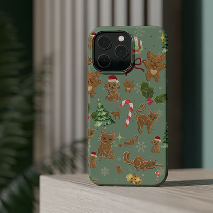 iPhone 17 Tough Case - Christmas Gingerbread Cookie & Candy Cane Pattern - Festive Holiday Protective Phone Cover for Winter Cheer