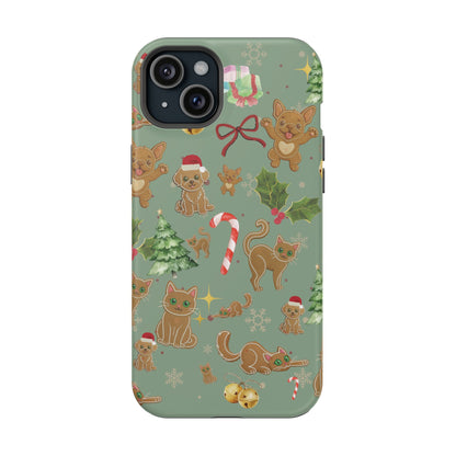 iPhone 17 Tough Case - Christmas Gingerbread Cookie & Candy Cane Pattern - Festive Holiday Protective Phone Cover for Winter Cheer