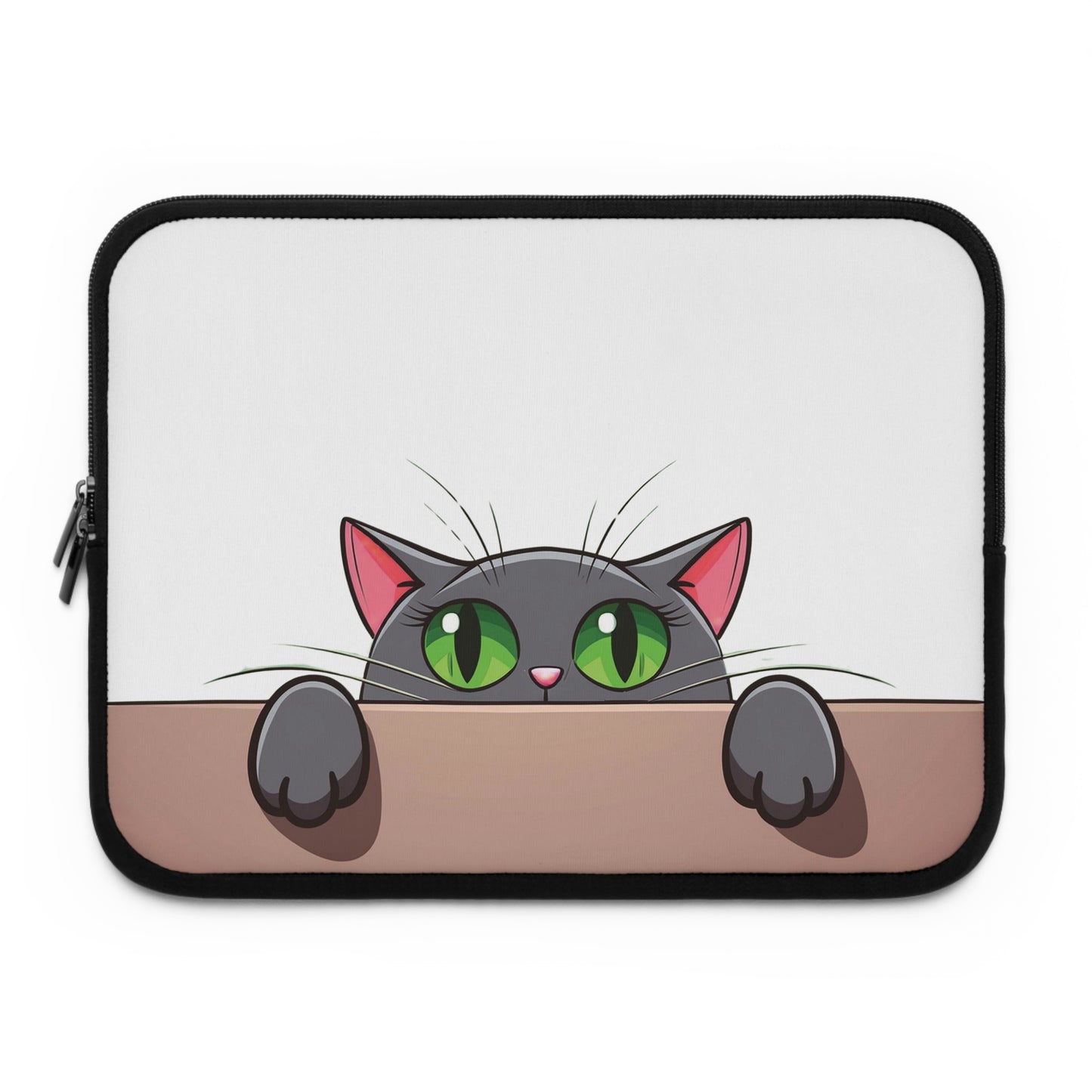 Peek-a-Meow Protection | Cute Gray Cat Laptop Sleeve for Work & Play