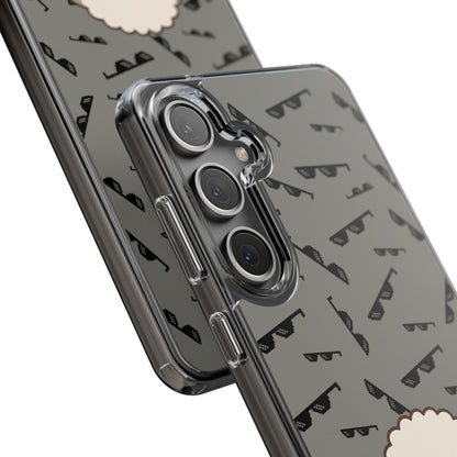iPhone Case with Trendy Poodle and Sunglasses Pattern | Cute Kawaii Dog Design | Clear Protective Phone Cover